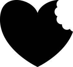 Heart With Bite Laser Cut Svg File, Free Vectors File